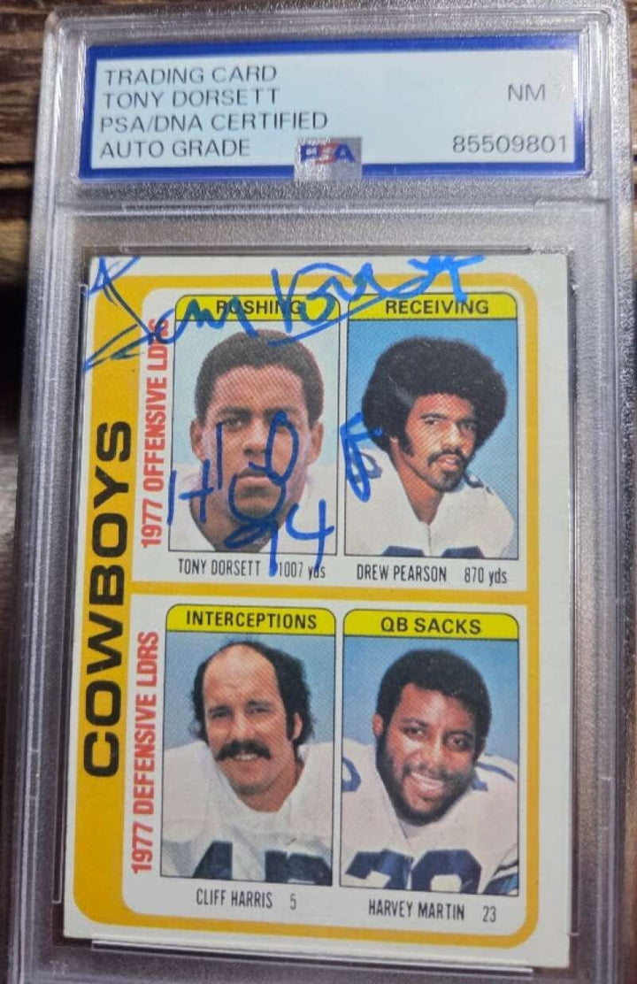 Tony Dorsett PSA DNA Signed 1978 Topps 1977 Leaders Rookie Autograph