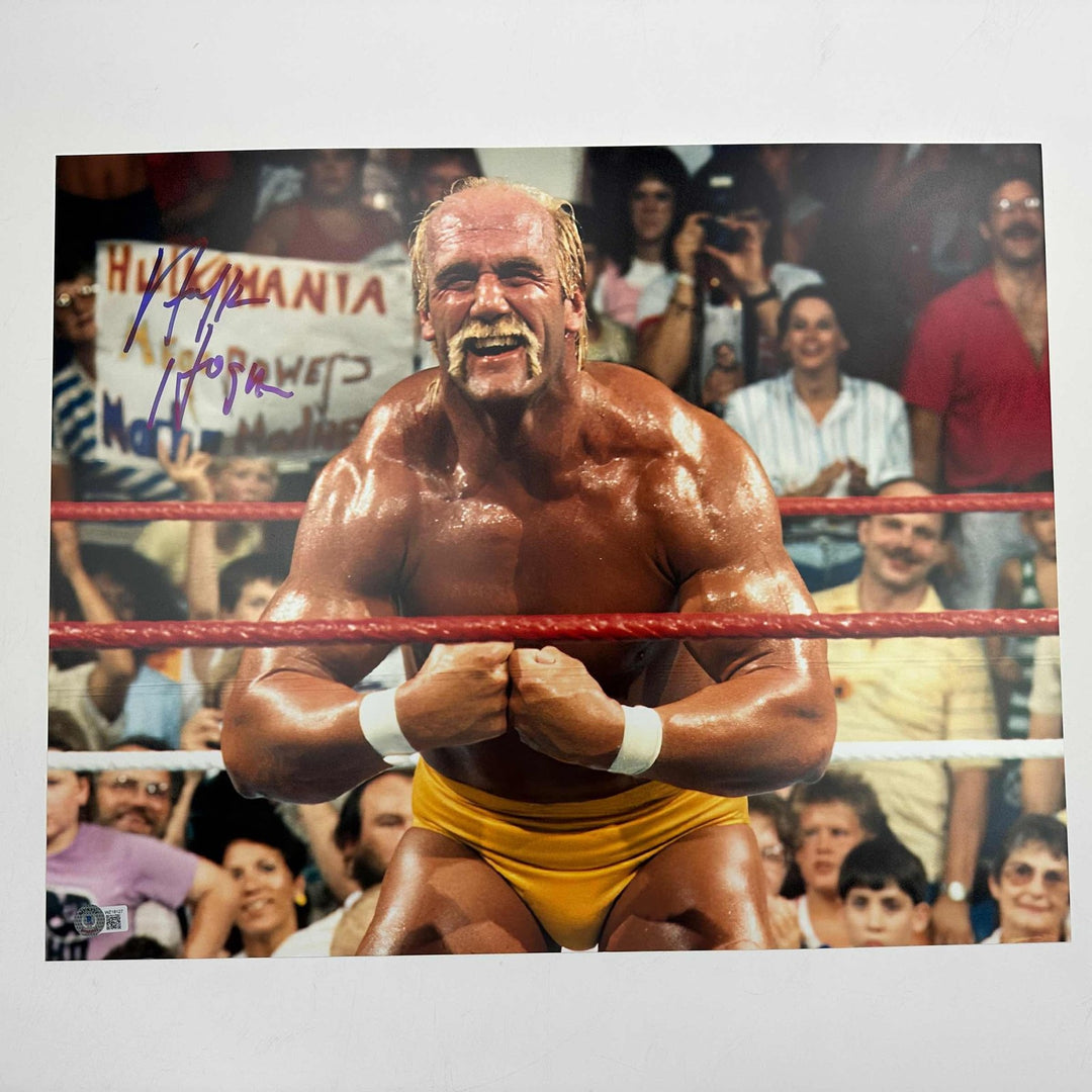 Autographed/Signed Hulk Hogan 16x20 WWE WWF Hulkamania Photo BAS COA #12