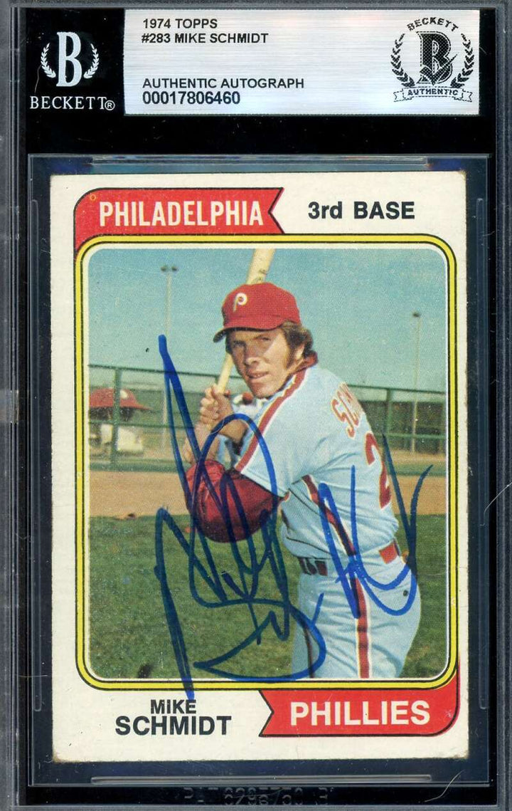 Mike Schmidt Beckett BAS Signed 1974 Topps Autograph