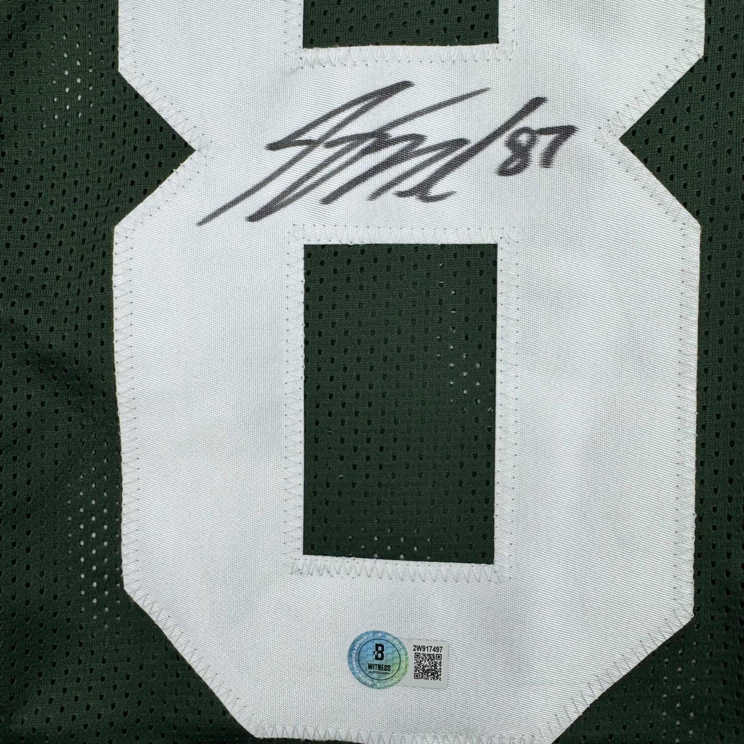 Autographed/Signed JORDY NELSON Green Bay Green Jersey Beckett BAS COA