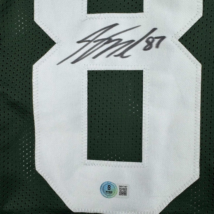 Autographed/Signed JORDY NELSON Green Bay Green Jersey Beckett BAS COA