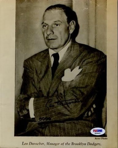 Leo Durocher Signed Psa/dna 8x10 Photo Autograph Authentic