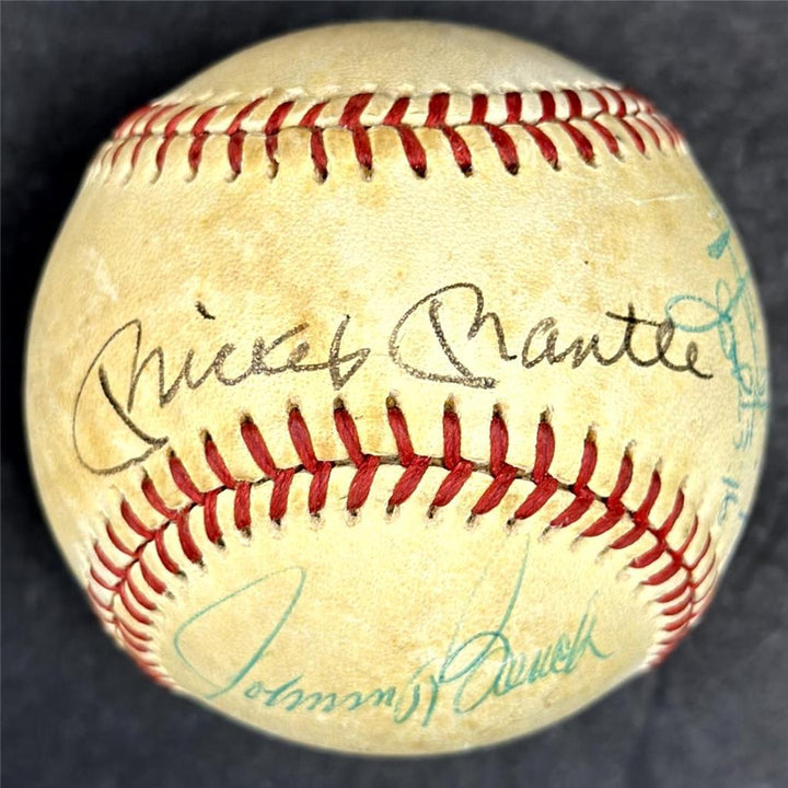 Mantle/ Lemon/ Drysdale/ Kaline/ Bench 10 autograph signed OAL Baseball ~ PSA
