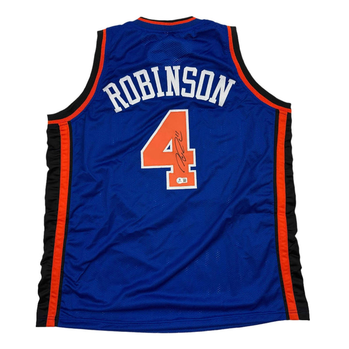 Autographed/Signed Nate Robinson New York Blue Jersey Beckett BAS COA