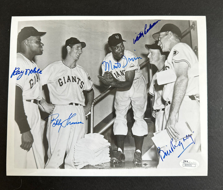 1951 Ny Giants Team Signed Monte Irvin Bobby Thomson Noble 5 auto 8x10 photo Jsa