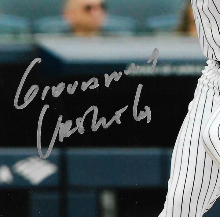 Giovanny Gio Urshela signed 8x10 photo framed Yankees coin auto Fanatics COA