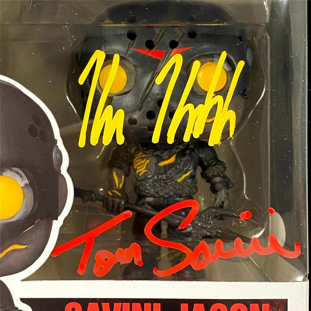 Kane Hodder & Tom Savini signed Jason Friday 13th Funko Pop! #1160 autograph JSA
