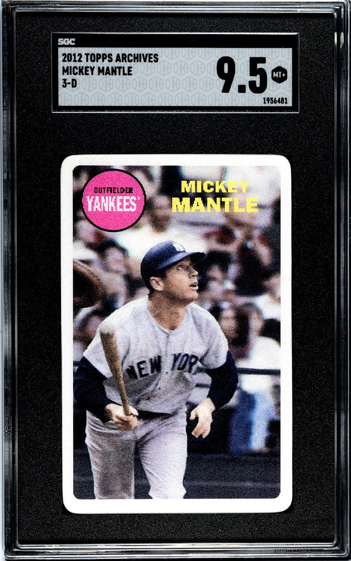 Mickey Mantle 2012 Topps Archives 3-D Card- SGC Graded 9.5 Mint+ (NY Yankees)