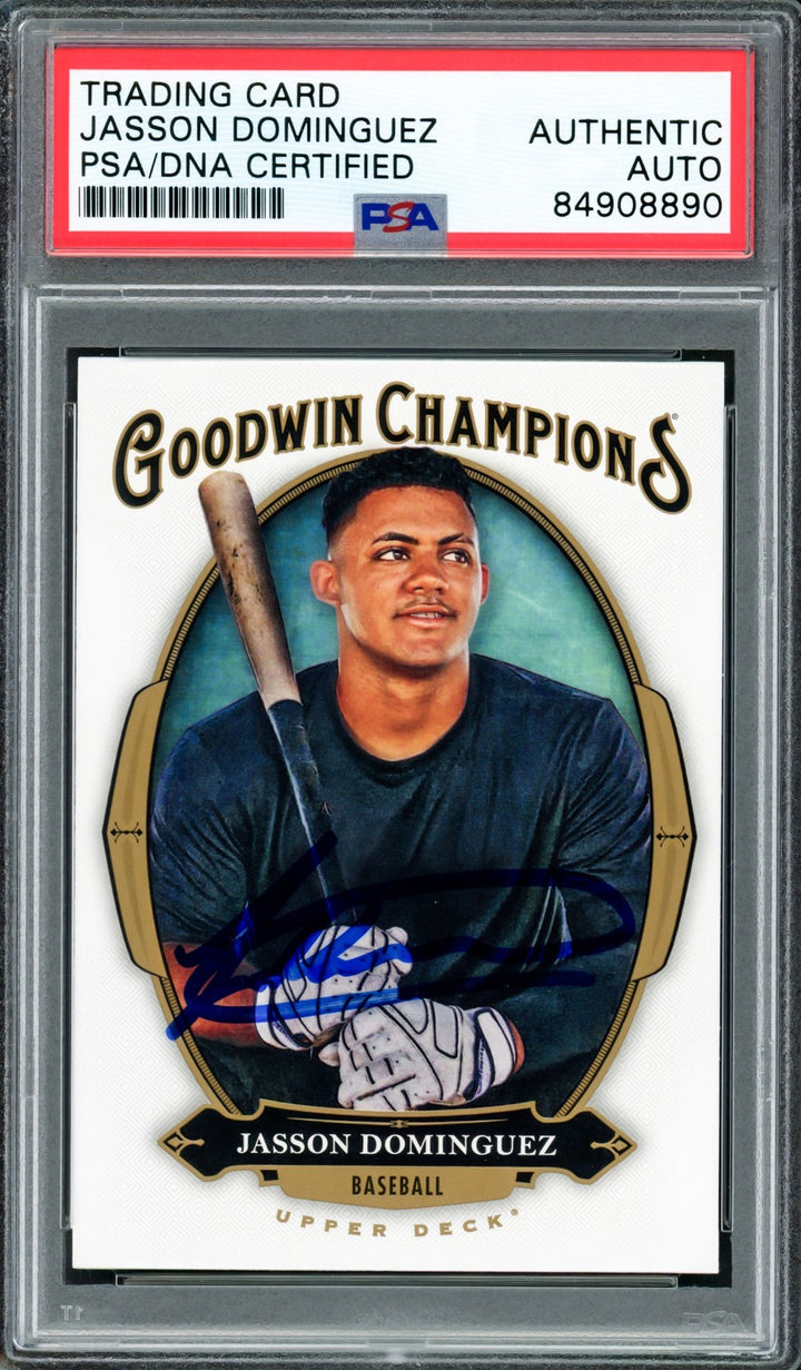 Jasson Dominguez Signed 2020 Upper Deck Goodwin Champions RC 45 Yankees PSA/DNA