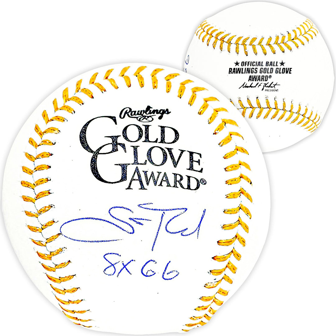 Scott Rolen Auto Official Gold Glove Logo MLB Baseball Cardinals 8X GG Beckett