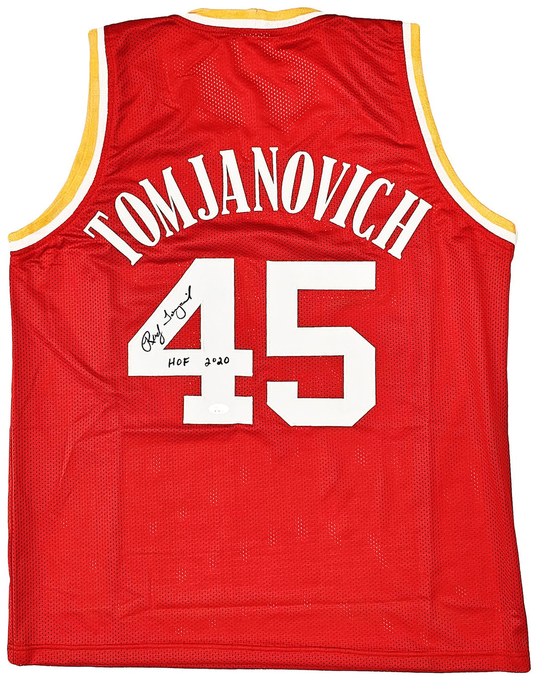 Houston Rockets Rudy Tomjanovich Signed Red Jersey "HOF 2020" JSA