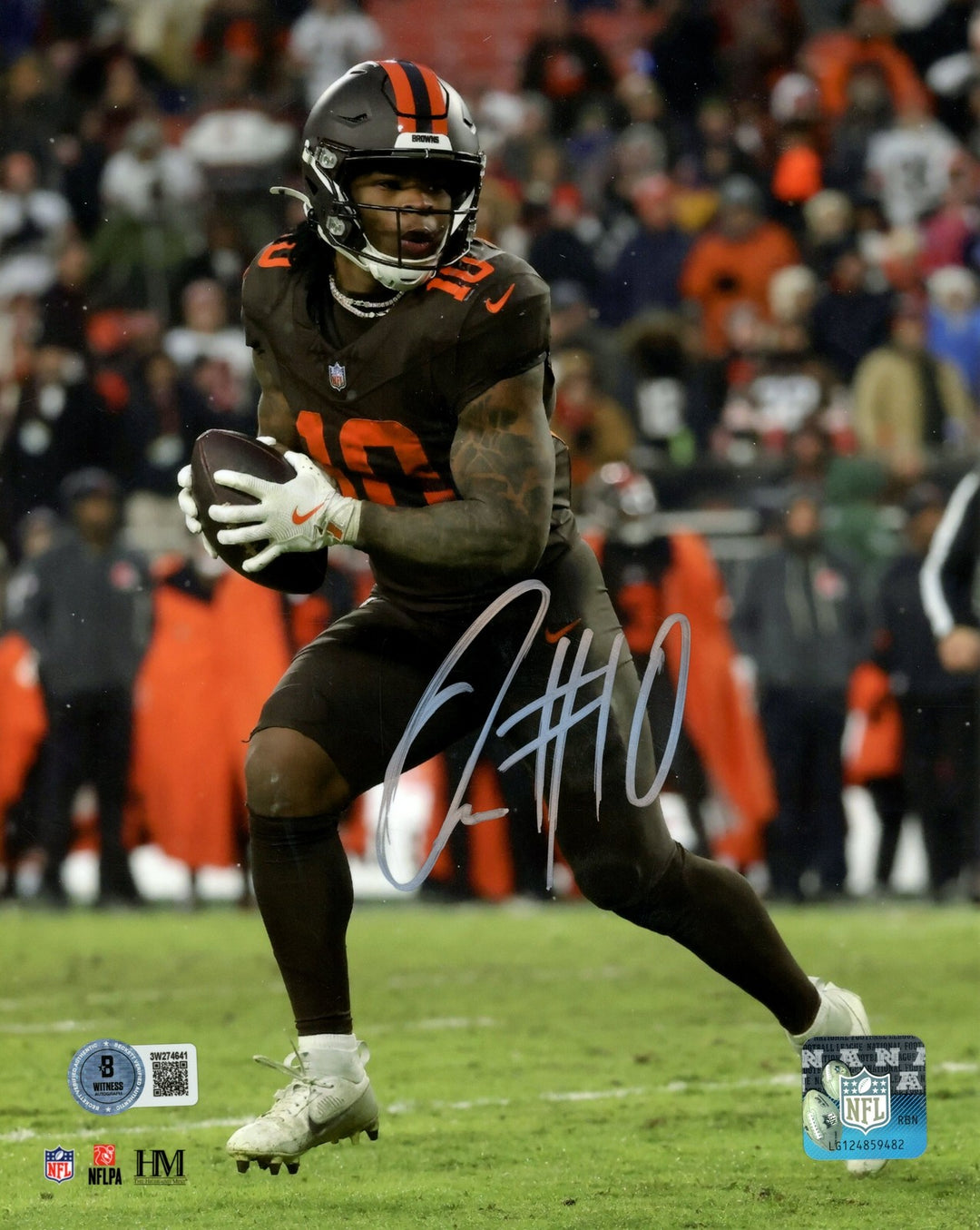 Quinshon Judkins Autographed Cleveland Browns 8x10 Photo Beckett Witness 55169