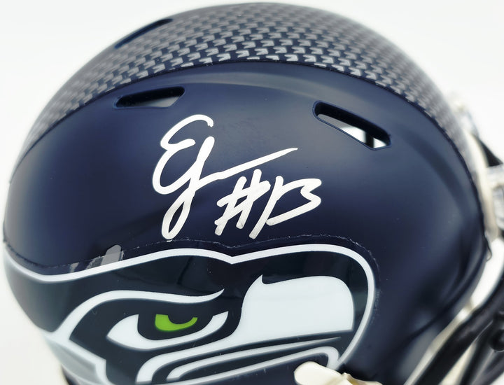 Ernest Jones IV Signed Seattle Seahawks Blue Speed Mini Helmet MCS Holo
