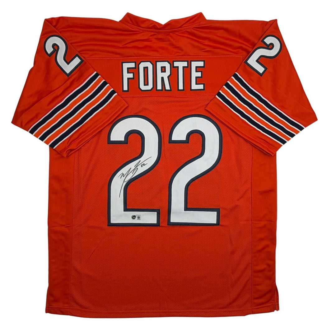 Autographed/Signed Matt Forte Chicago Orange Football Jersey Beckett COA