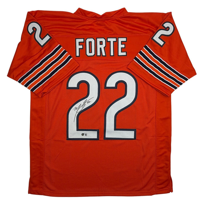 Autographed/Signed Matt Forte Chicago Orange Football Jersey Beckett COA