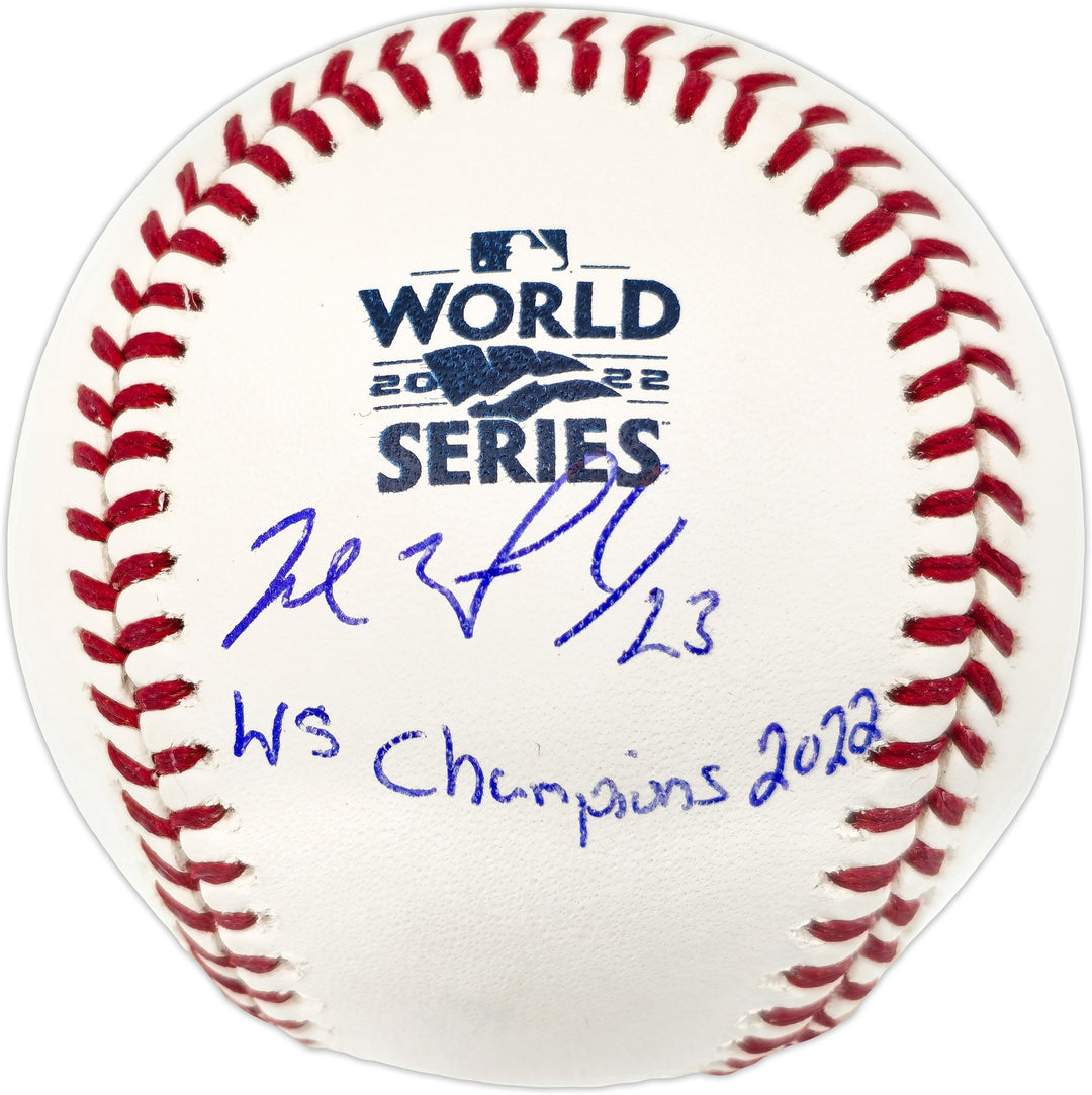Michael Brantley Signed 2022 WS Logo Baseball Astros WS Champs 2022 Beckett Wit