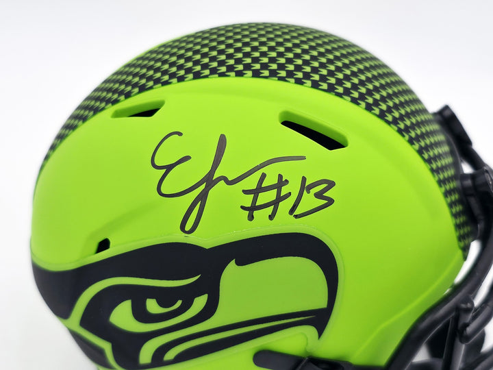 Ernest Jones IV Signed Seattle Seahawks Rave Green Speed Mini Helmet MCS Holo
