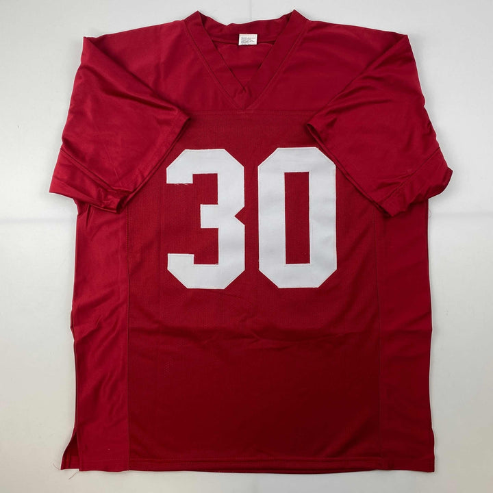 Facsimile Autographed Mike Rozier Nebraska Red Reprint Jersey Size Men's XL