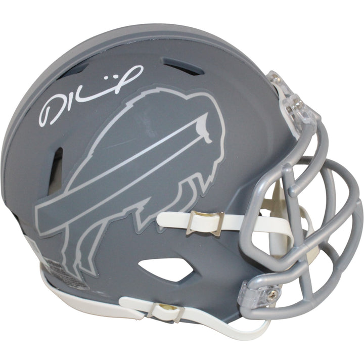 Dalton Kincaid Autographed/Signed Buffalo Bills Slate Mini Helmet Fanatics 53636