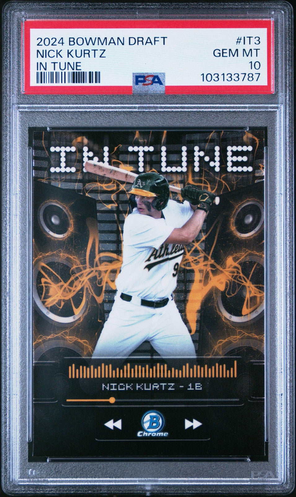 Graded 2024 Topps Bowman Draft Nick Kurtz #IT3 In Tune RC Baseball Card PSA 10