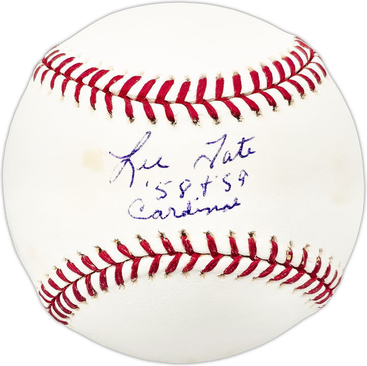 Lee Tate Signed MLB Baseball St. Louis Cardinals "58 & '59 Cardinals" Beckett QR