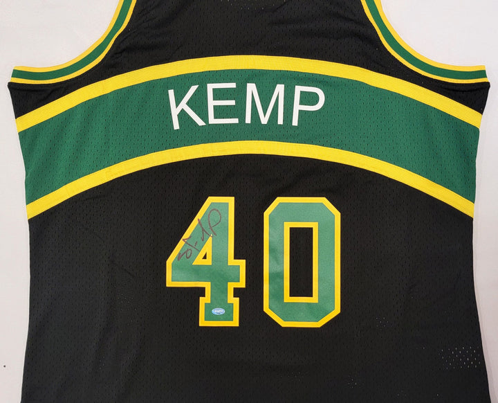 Sonics Shawn Kemp Signed 1994-95 Mitchell Ness HWC Black Jersey Size XXL MCS