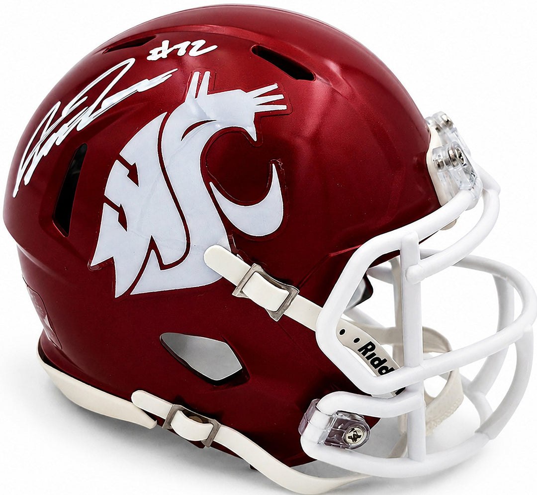 Abraham Abe Lucas Signed Washington State Cougars Crimson Speed Mini Helmet MCS