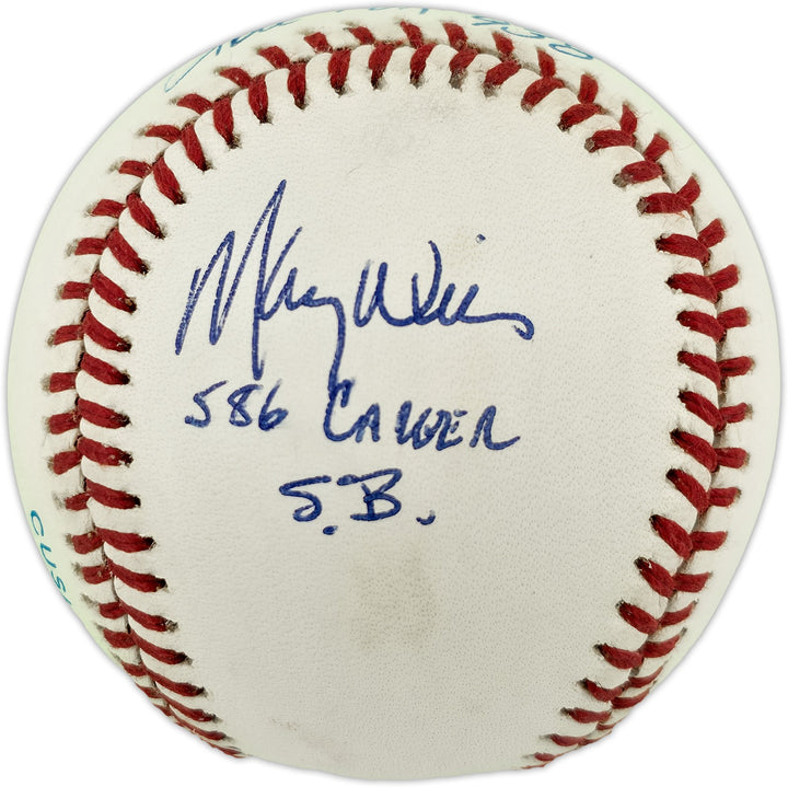 Rickey Henderson, Lou Brock, Maury Wills Auto AL Baseball Greatest Base