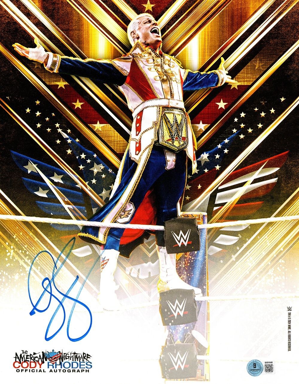 Cody Rhodes Signed 11x14 WWE American Nightmare Collage Photo BAS