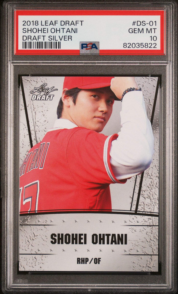 Graded 2018 Leaf Draft Shohei Ohtani #DS-01 Draft Silver RC Baseball Card PSA 10