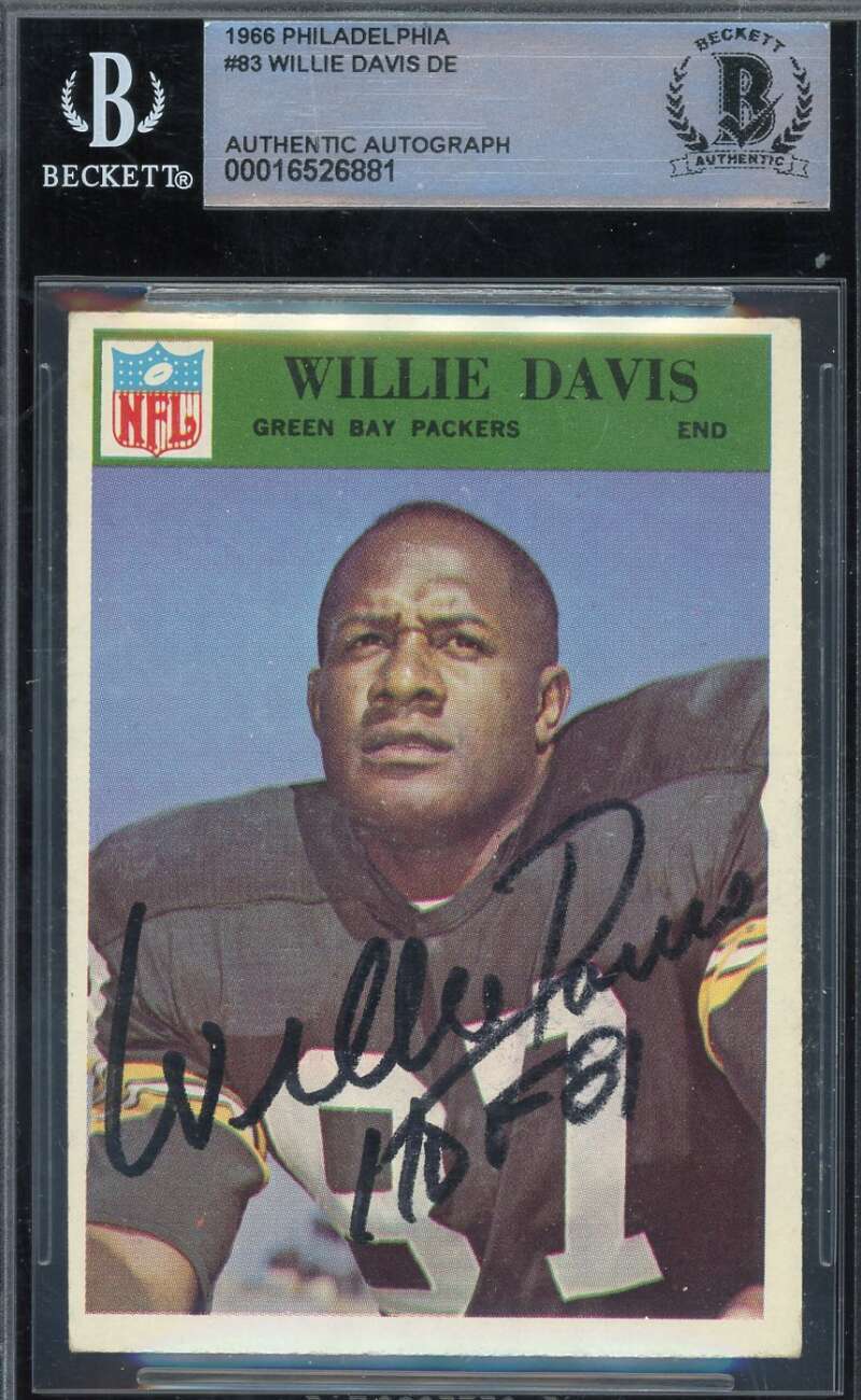 Willie Davis Beckett BAS Signed 1966 Philadelphia Autograph