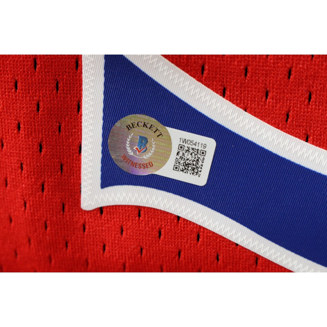 Allen Iverson Signed Philadelphia 76ers Mitchell&Ness Red Beckett 44407