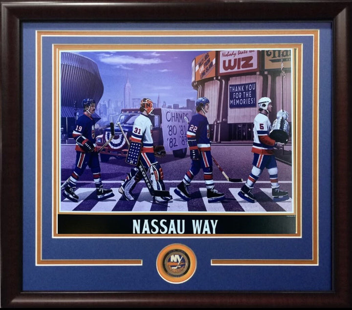 NY Islanders Nassau Coliseum Stanley Cup Litho Photo Framed Trottier Mike Bossy