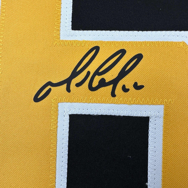 Facsimile Autographed Mario Lemieux Pittsburgh Black Reprint Auto Jersey Mens XL