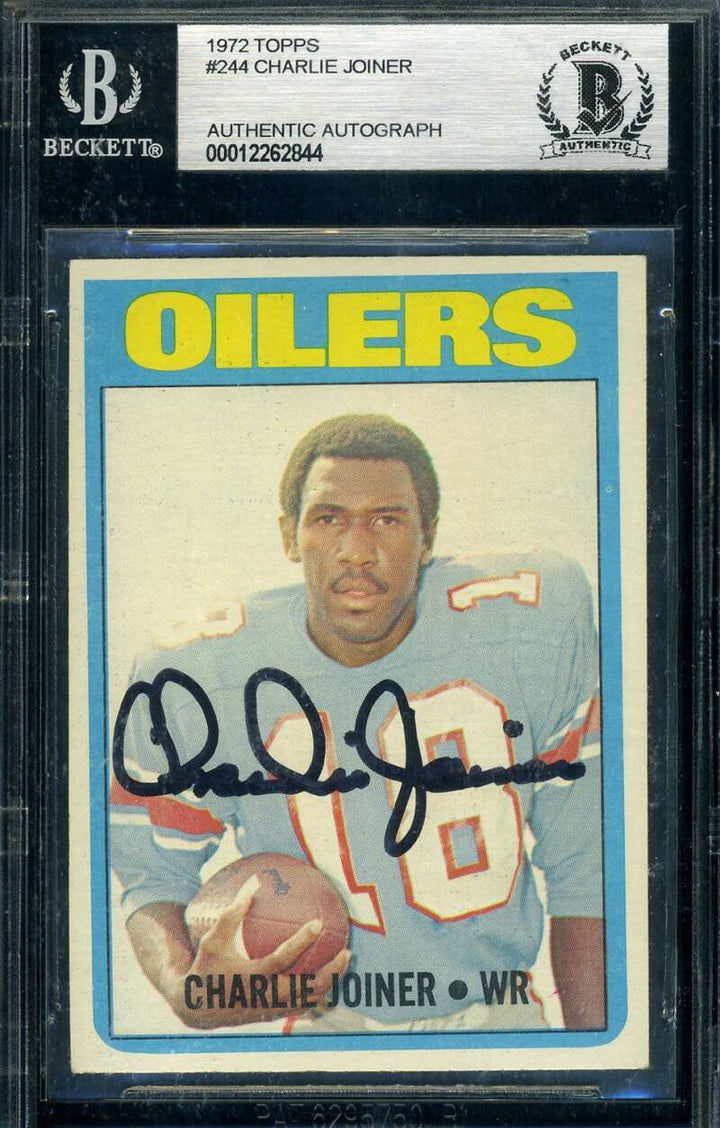Charlie Joiner Beckett Signed 1972 Topps Rookie Autograph