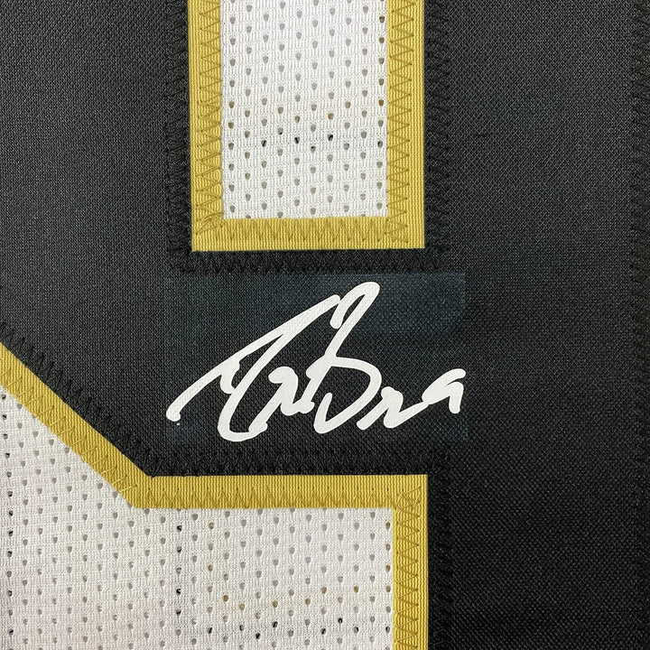 Framed Facsimile Autographed Drew Brees 33x42 White Reprint Laser Auto Jersey