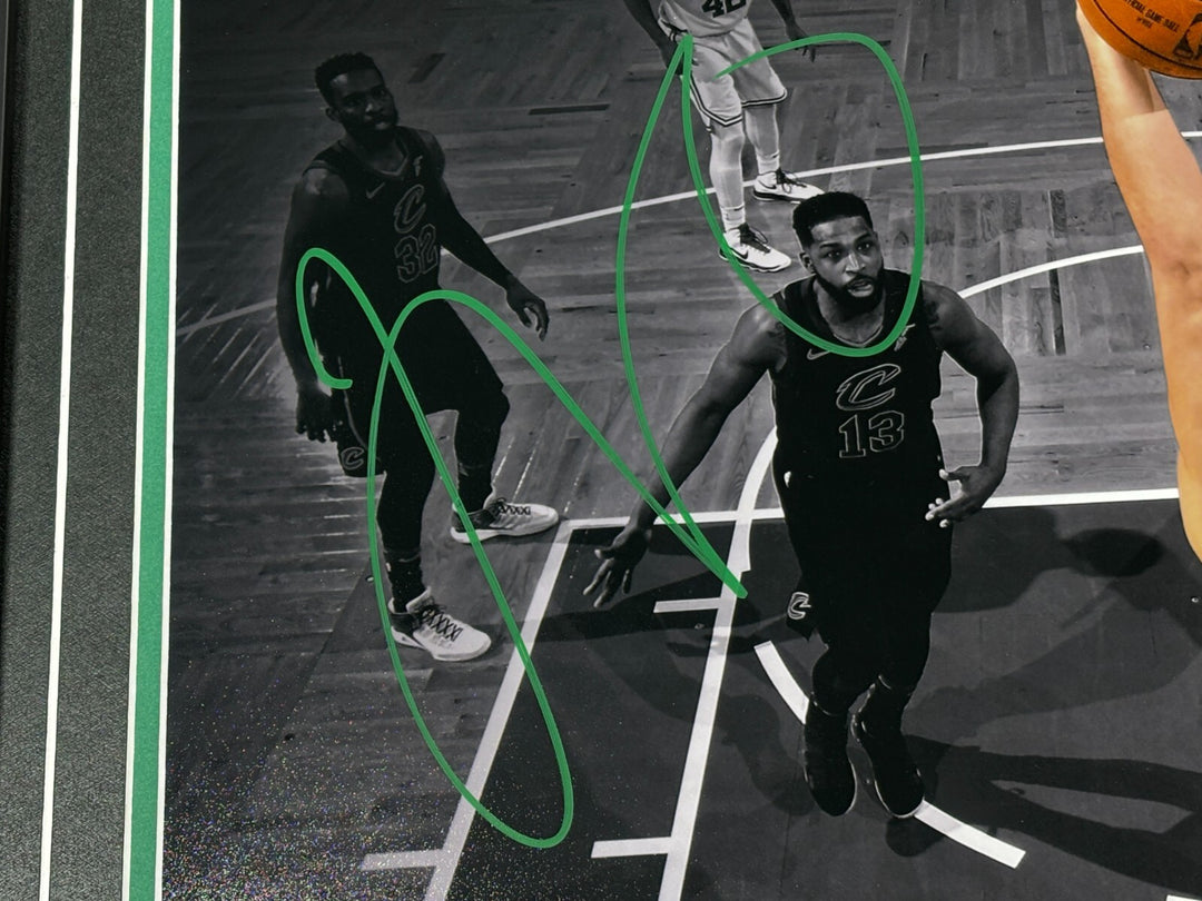 Jayson Tatum Autographed Boston Celtics 16x20 Photo Framed Signed COA vs. LeBron