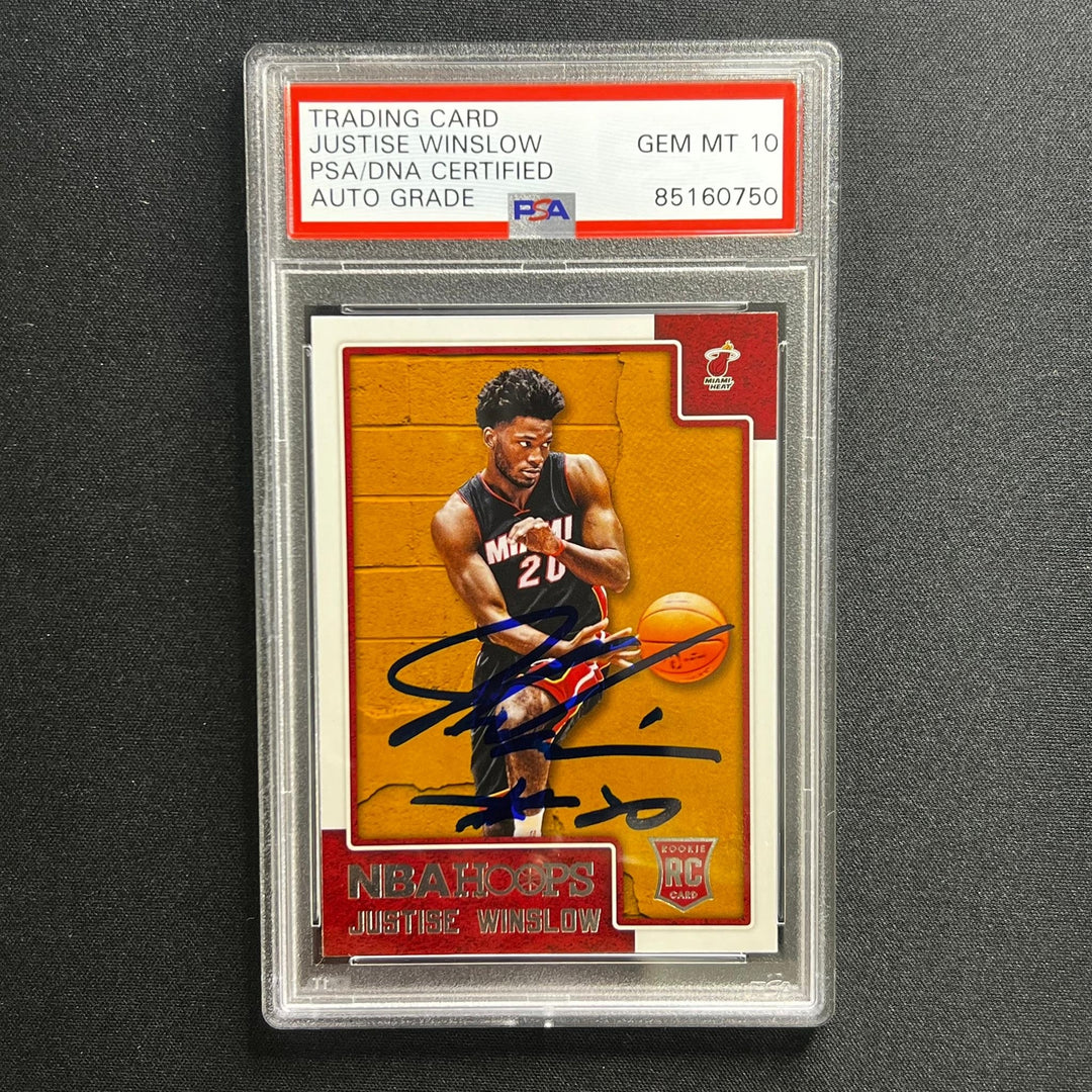 2015-16 Panini NBA Hoops #300 Justise Winslow Signed Card AUTO 10 PSA/DNA Slabbe