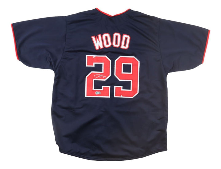 James Wood Washington Signed Navy Baseball Jersey BAS