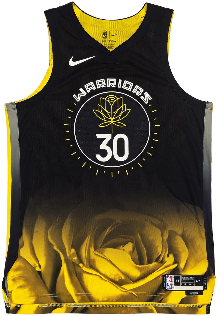 Warriors Stephen Curry Signed Black Nike City Edition Jersey Size 48+2 JSA