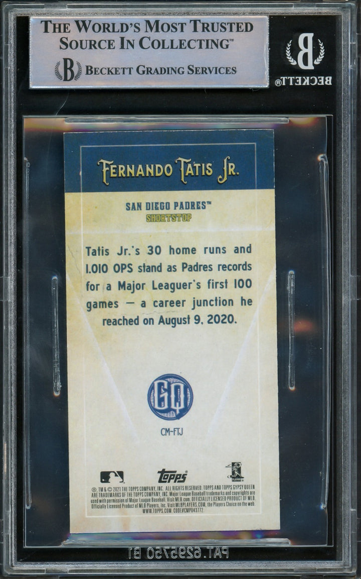 Fernando Tatis Jr. Signed 2021 Topps Gypsy Queen Captain Mini Card #CM-FTJ San