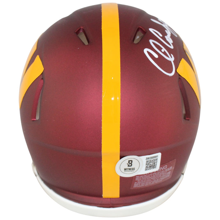 Chris Cooley Autographed Washington Commanders Mini Helmet Beckett Witness 52880