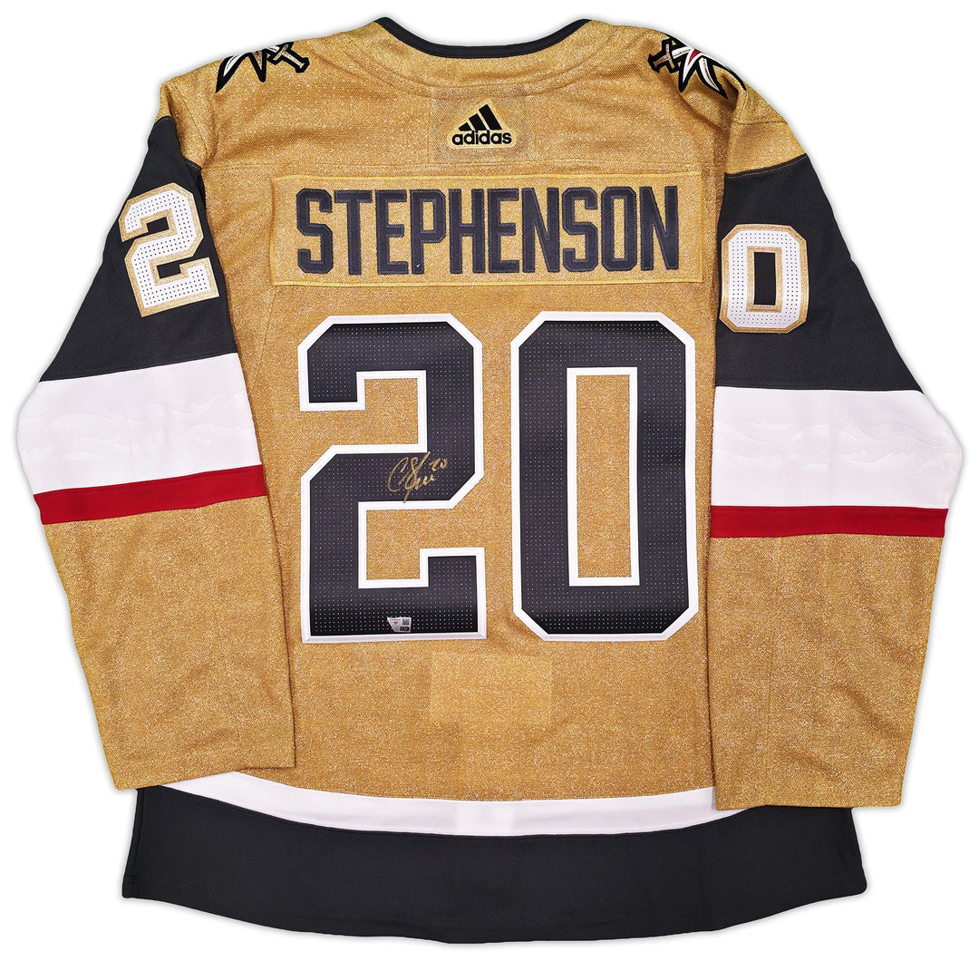 Golden Knights Chandler Stephenson Auto Gold Adidas 2023 Stanley Cup Jersey 52