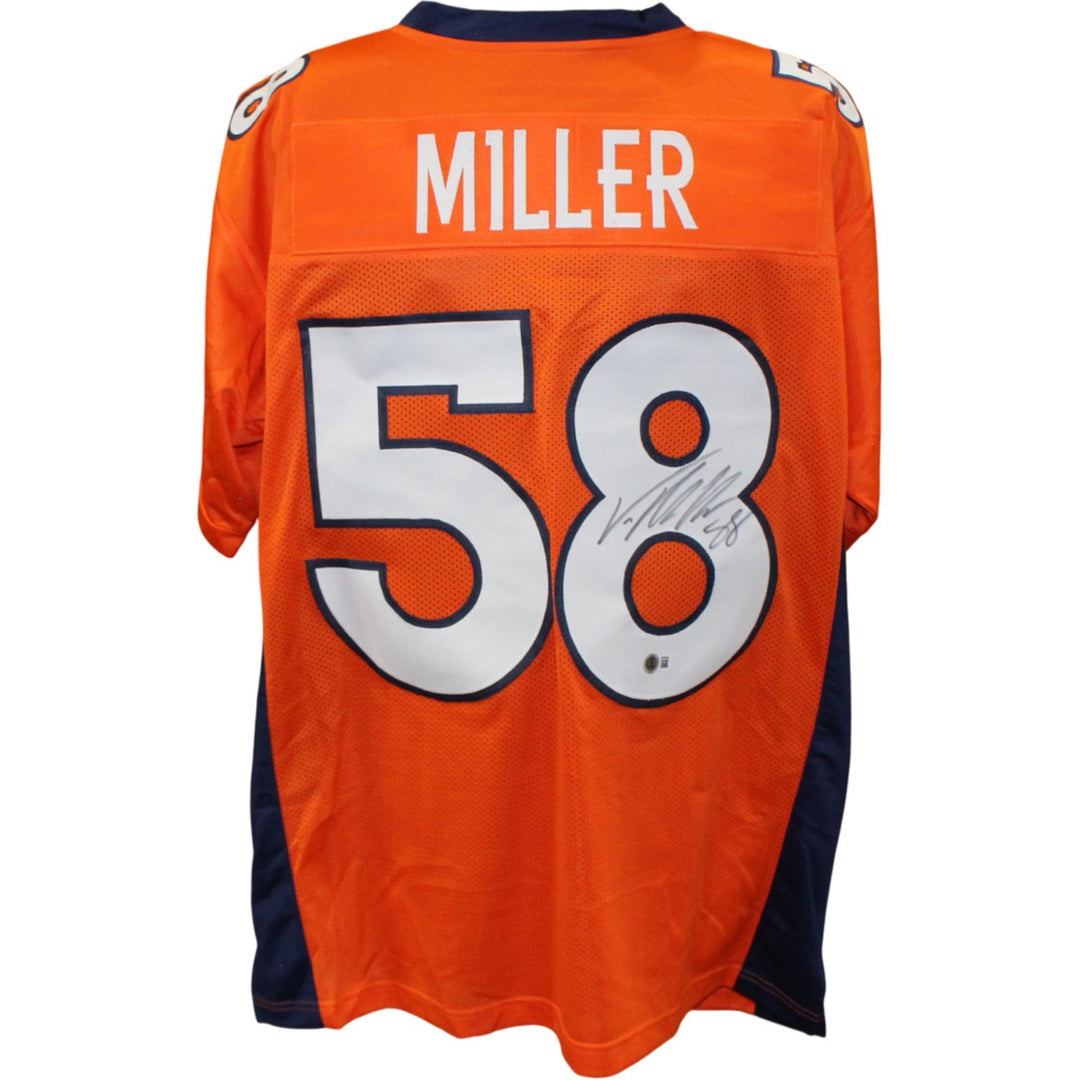 Von Miller Autographed Pro Style Size XL Orange Jersey Beckett Witness 54730