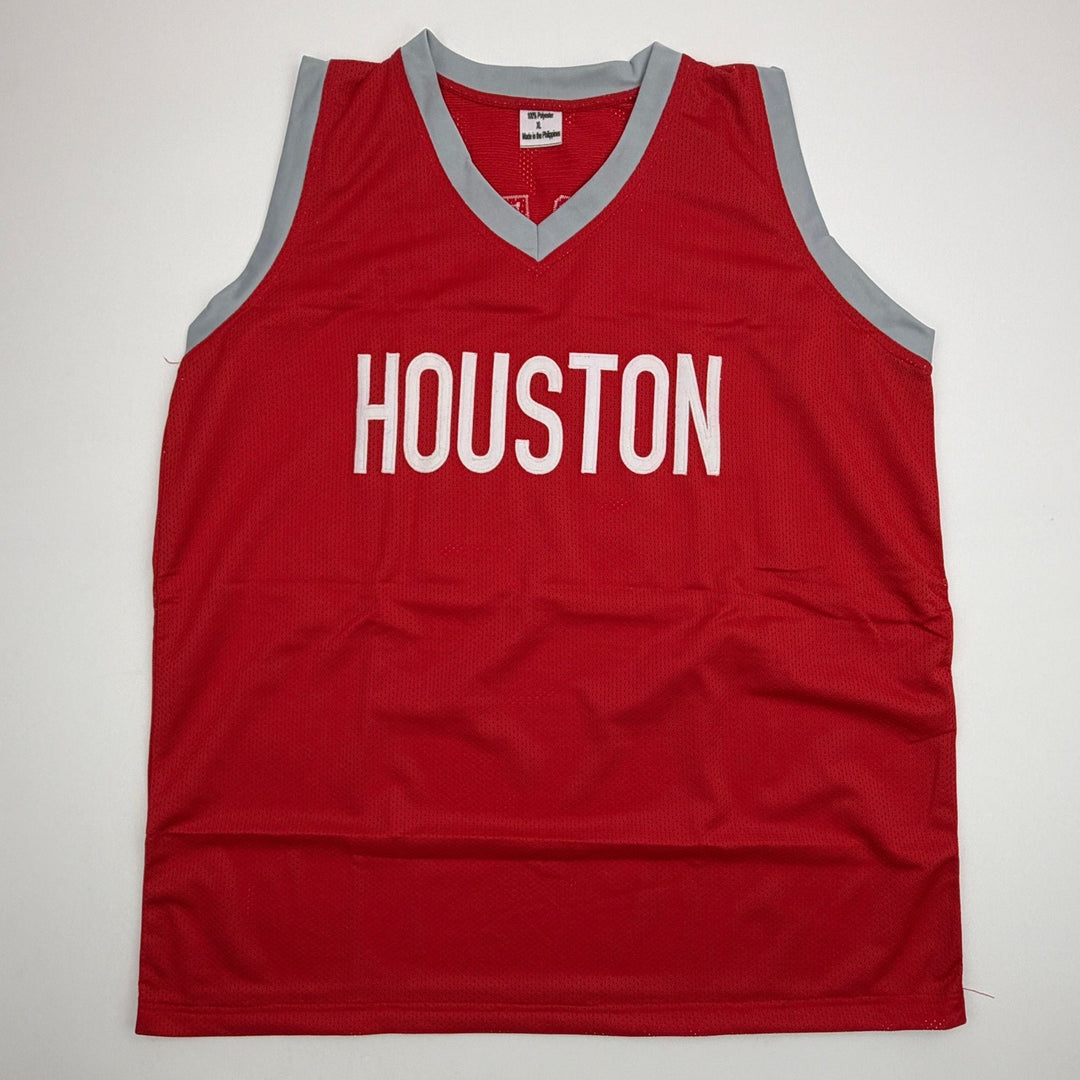 Autographed/Signed James Harden Houston Red Basketball Jersey Beckett COA
