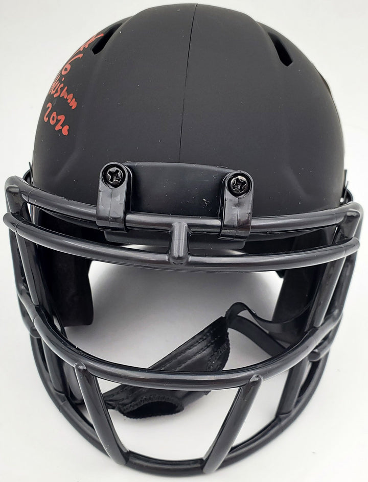 Devonta Smith Signed Alabama Crimson Tide Eclipse Black Speed Mini Helmet