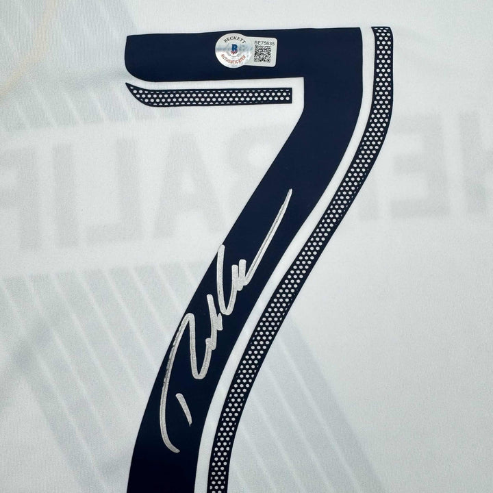 Autographed/Signed Robbie Keane LA Galaxy White Soccer Jersey Beckett BAS COA