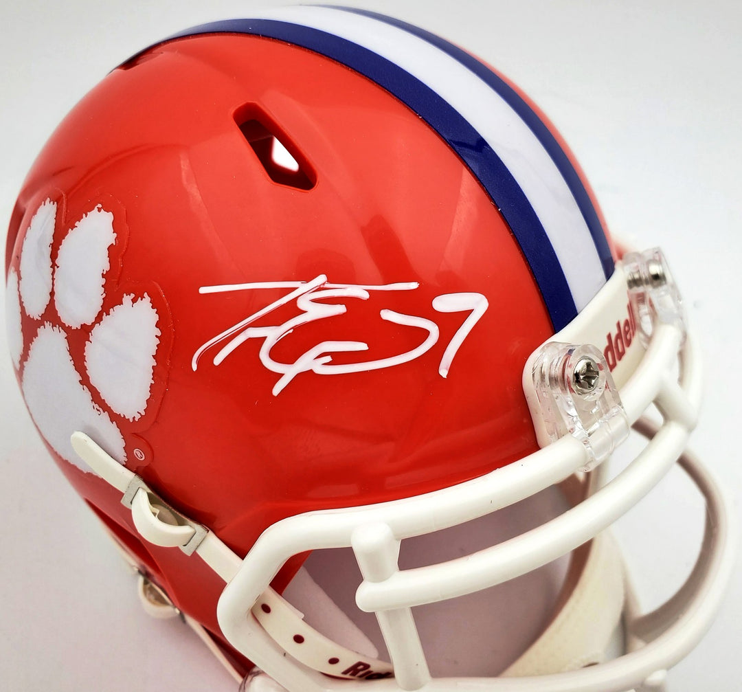Travis Etienne Signed Clemson Tigers Orange Replica Speed Mini Helmet Beckett