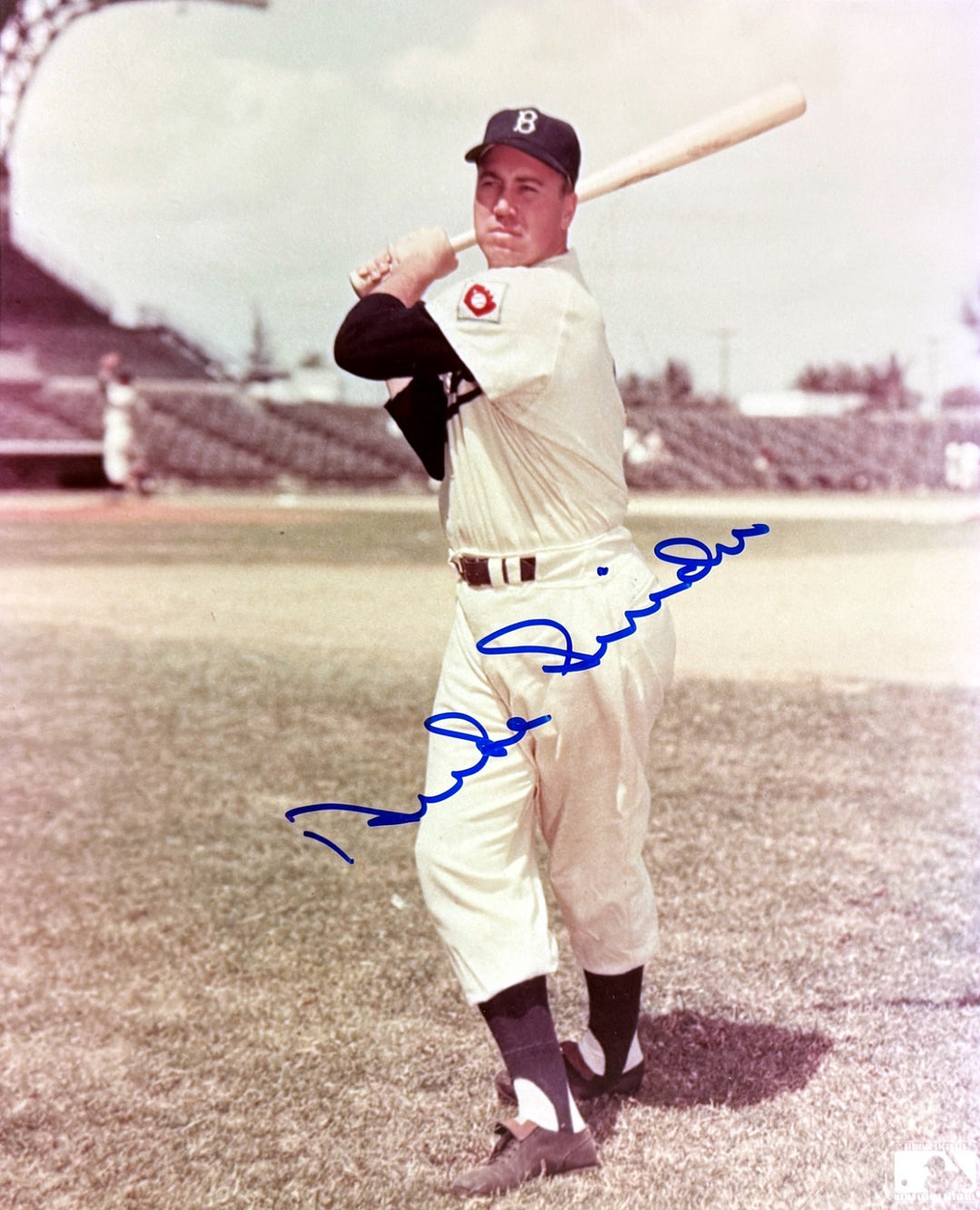 Duke Snider signed Brooklyn Dodgers MLB 8x10 Photo imperfect- NFL Alumni COA/HOF