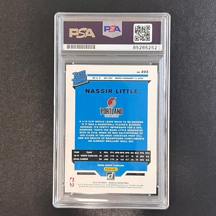 2019-20 Donruss Rated Rookie #223 Nassir Little Signed Rookie Card AUTO PSA Slab